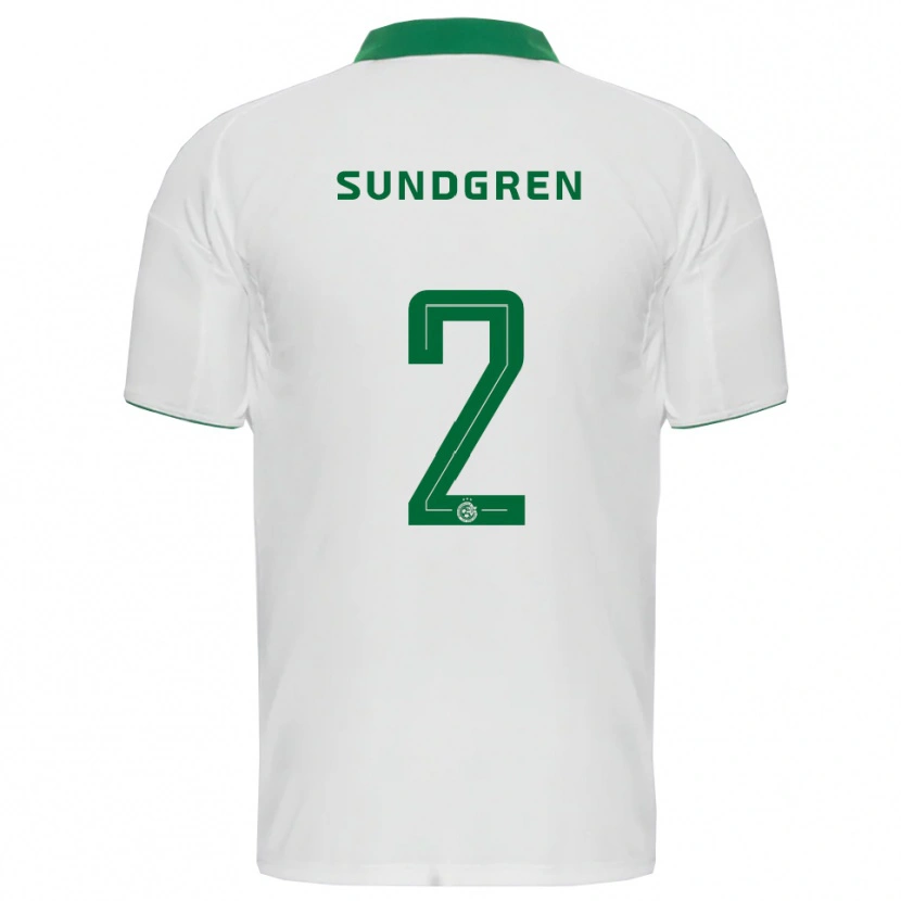 Danxen Women Daniel Sundgren #2 White Green Away Jersey 2025/26 T-Shirt