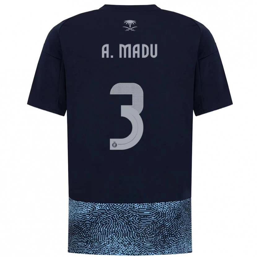 Danxen Women Abdullah Madu #3 Navy Sky Blue Away Jersey 2025/26 T-Shirt