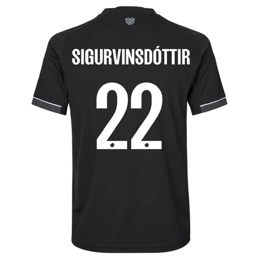 Danxen Women Sunneva Sigurvinsdóttir #22 Black White Away Jersey 2025/26 T-Shirt