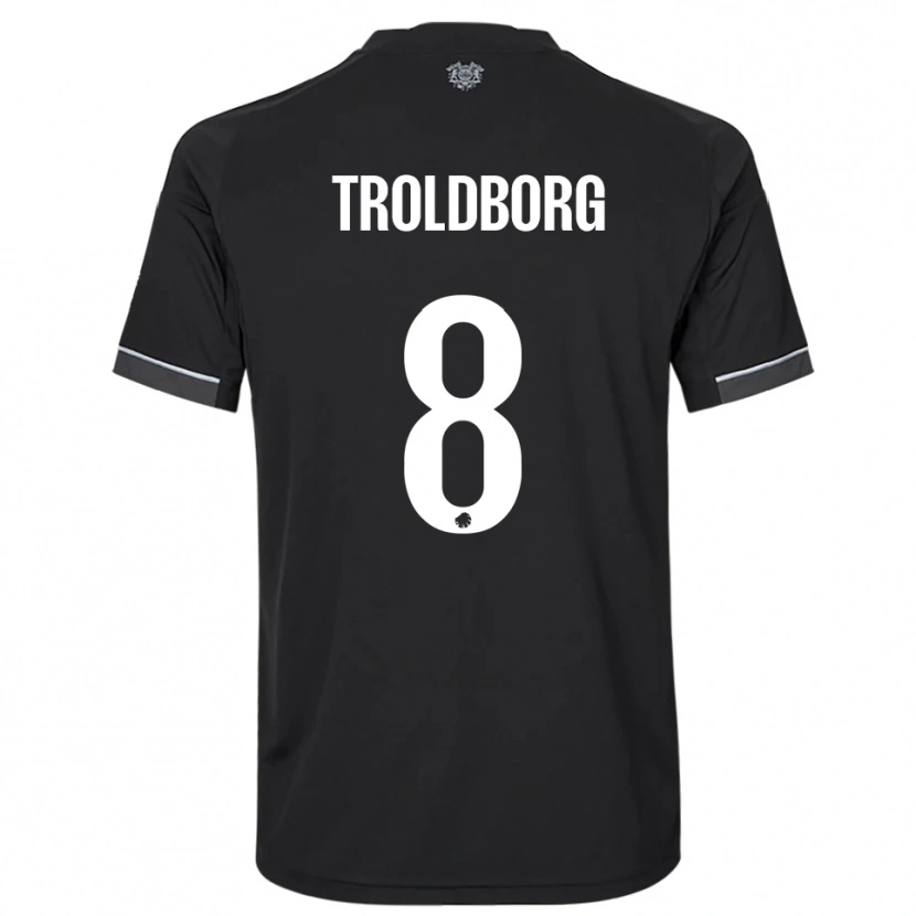 Danxen Women Frederikke Troldborg #8 Black White Away Jersey 2025/26 T-Shirt