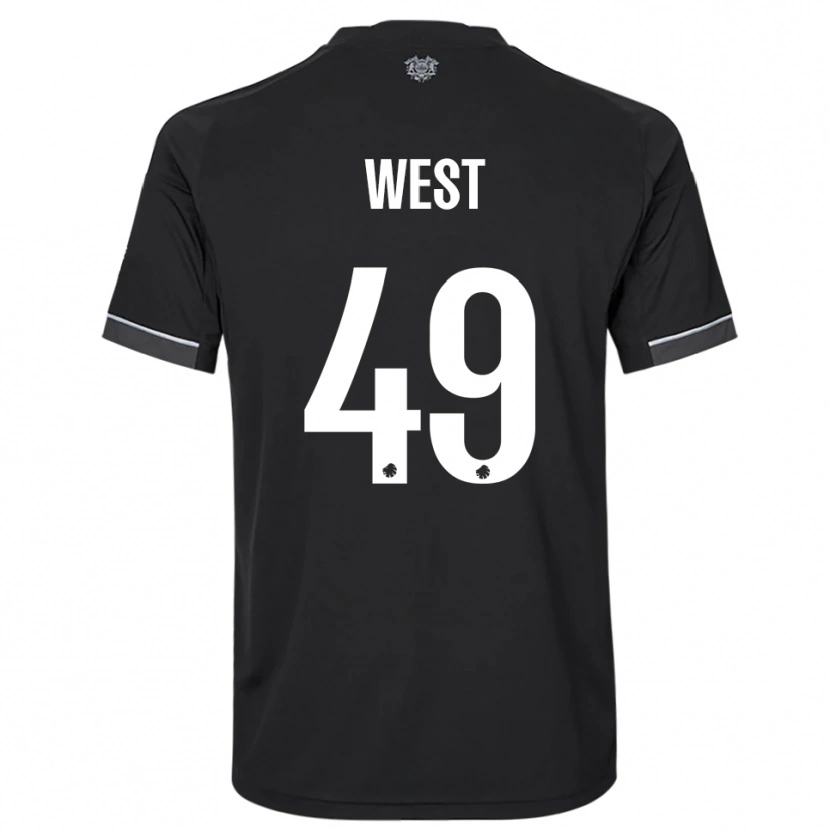 Danxen Women Liam West #49 Black White Away Jersey 2025/26 T-Shirt
