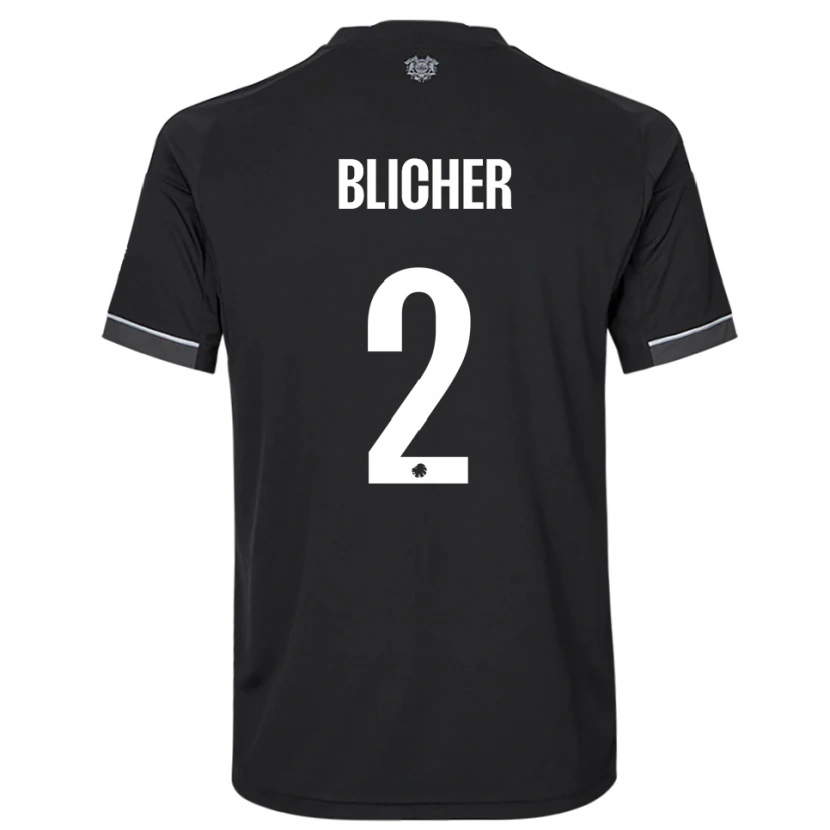 Danxen Women Nicolai Blicher #2 Black White Away Jersey 2025/26 T-Shirt