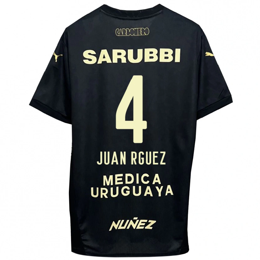 Danxen Women Juan Rodríguez #4 Black Gold Away Jersey 2025/26 T-Shirt