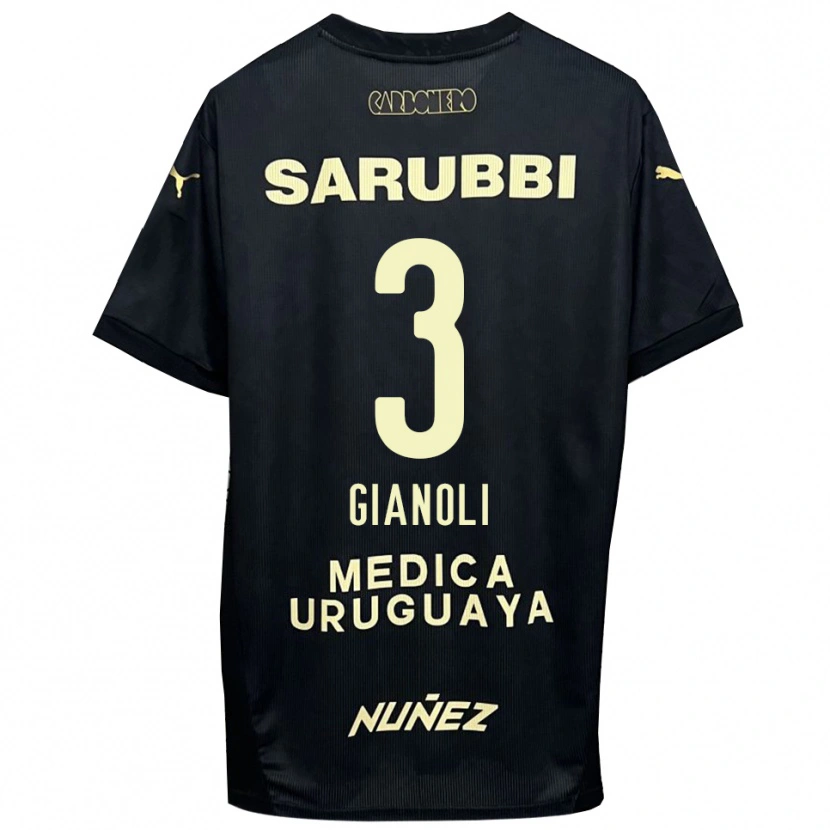 Danxen Women Martín Gianoli #3 Black Gold Away Jersey 2025/26 T-Shirt