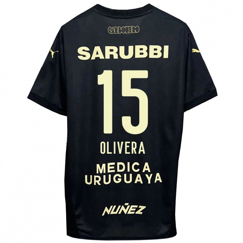 Danxen Women Maximiliano Olivera #15 Black Gold Away Jersey 2025/26 T-Shirt