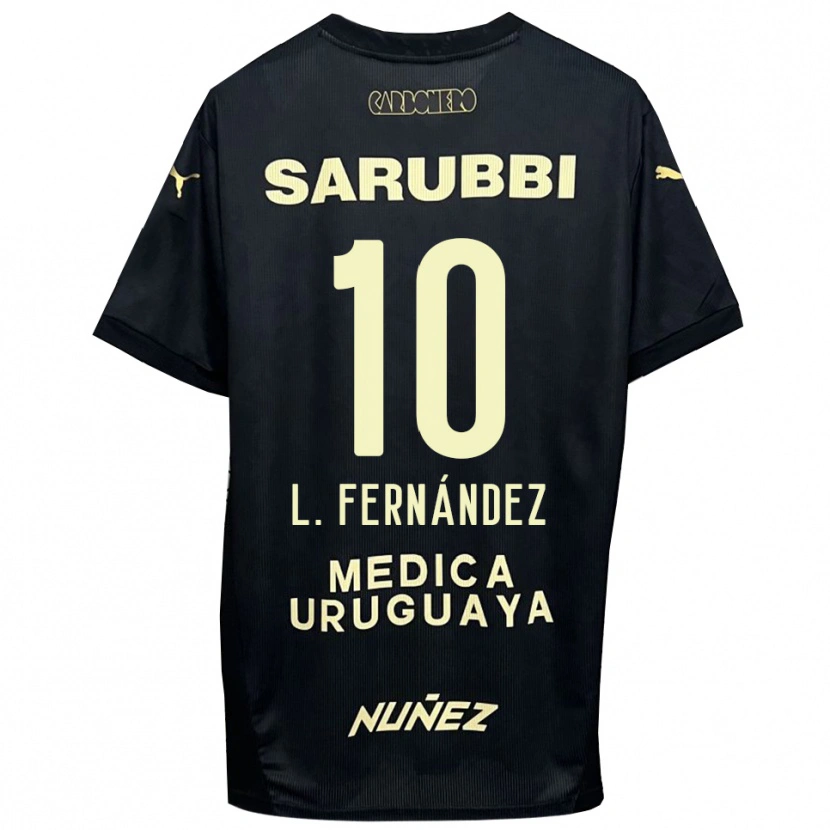Danxen Women Leonardo Fernández #10 Black Gold Away Jersey 2025/26 T-Shirt