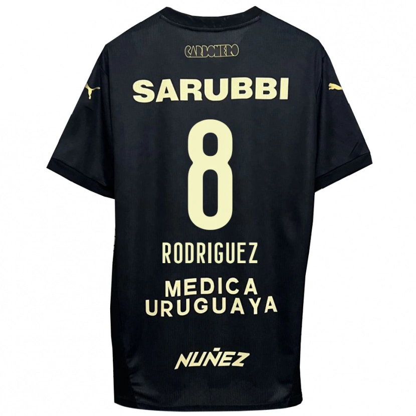 Danxen Women Sebastián Rodríguez #8 Black Gold Away Jersey 2025/26 T-Shirt