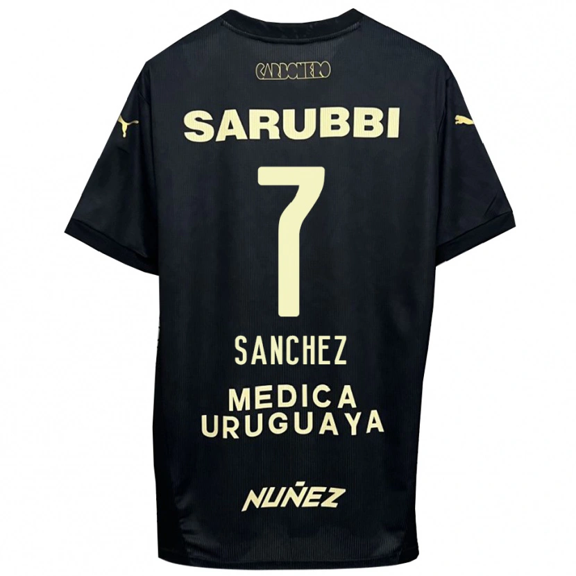 Danxen Women Carlos Sánchez #7 Black Gold Away Jersey 2025/26 T-Shirt