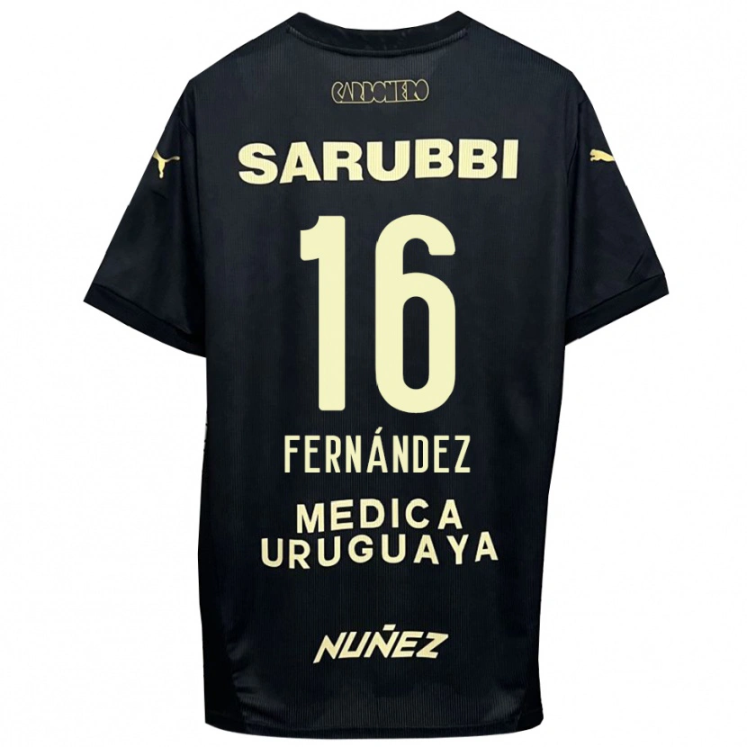 Danxen Women Adrián Fernández #16 Black Gold Away Jersey 2025/26 T-Shirt