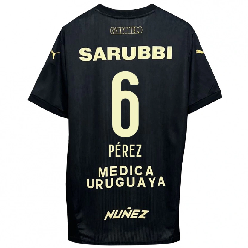 Danxen Women Rodrigo Pérez #6 Black Gold Away Jersey 2025/26 T-Shirt