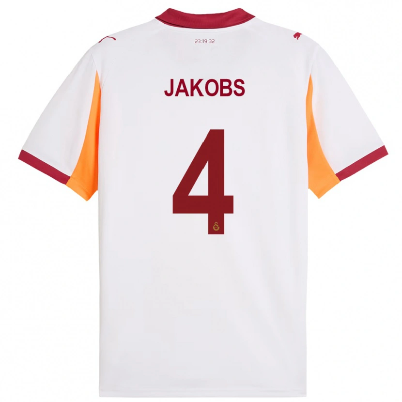Danxen Women Ismail Jakobs #4 White Red Away Jersey 2025/26 T-Shirt