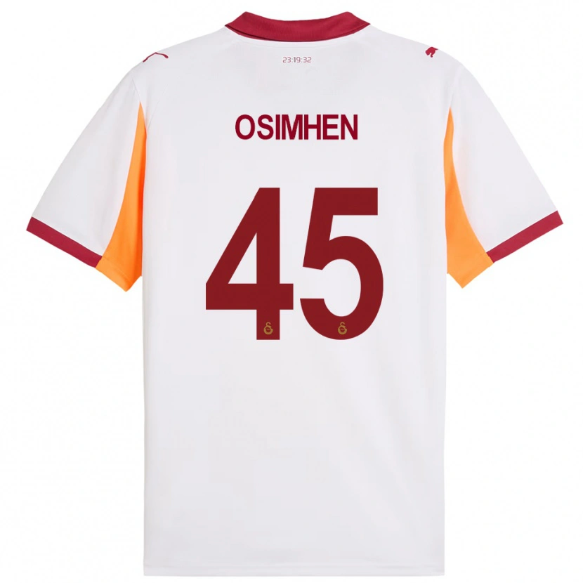 Danxen Women Victor Osimhen #45 White Red Away Jersey 2025/26 T-Shirt