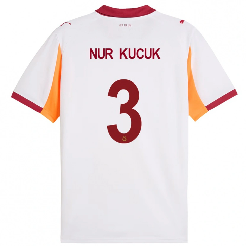Danxen Women Rabia Nur Küçük #3 White Red Away Jersey 2025/26 T-Shirt