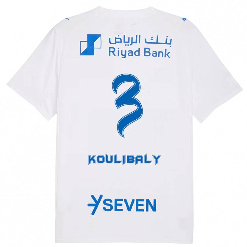 Danxen Women Kalidou Koulibaly #3 White Blue Away Jersey 2025/26 T-Shirt