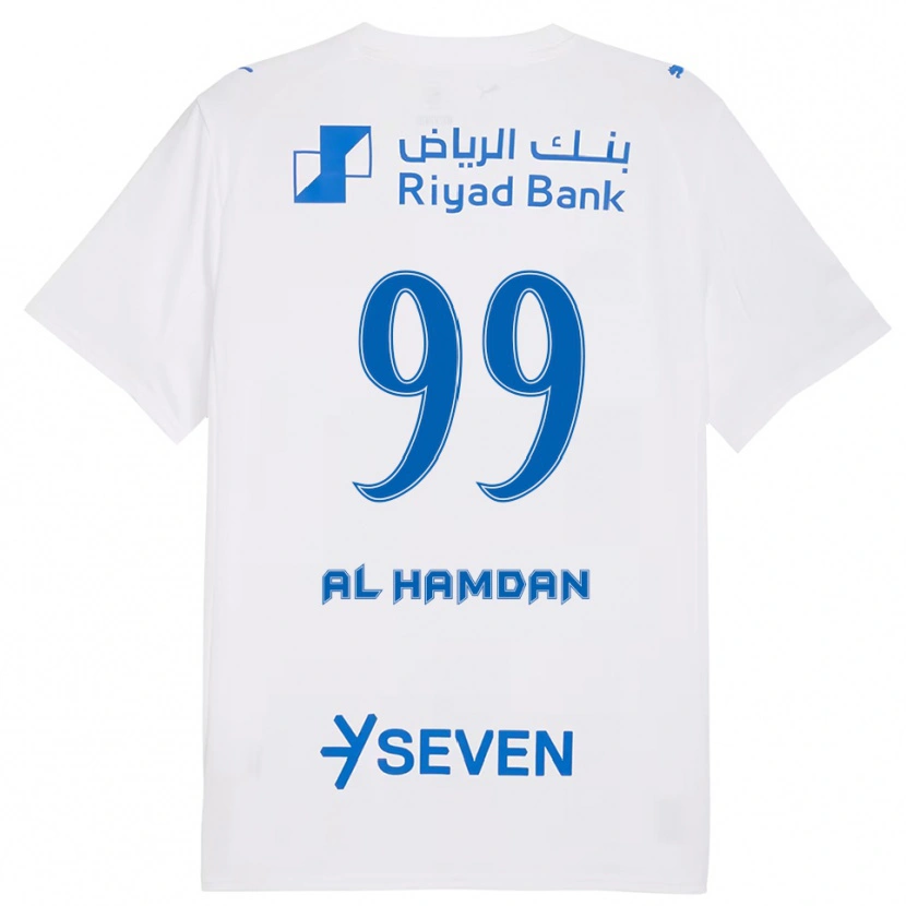 Danxen Women Abdullah Al-Hamdan #99 White Blue Away Jersey 2025/26 T-Shirt