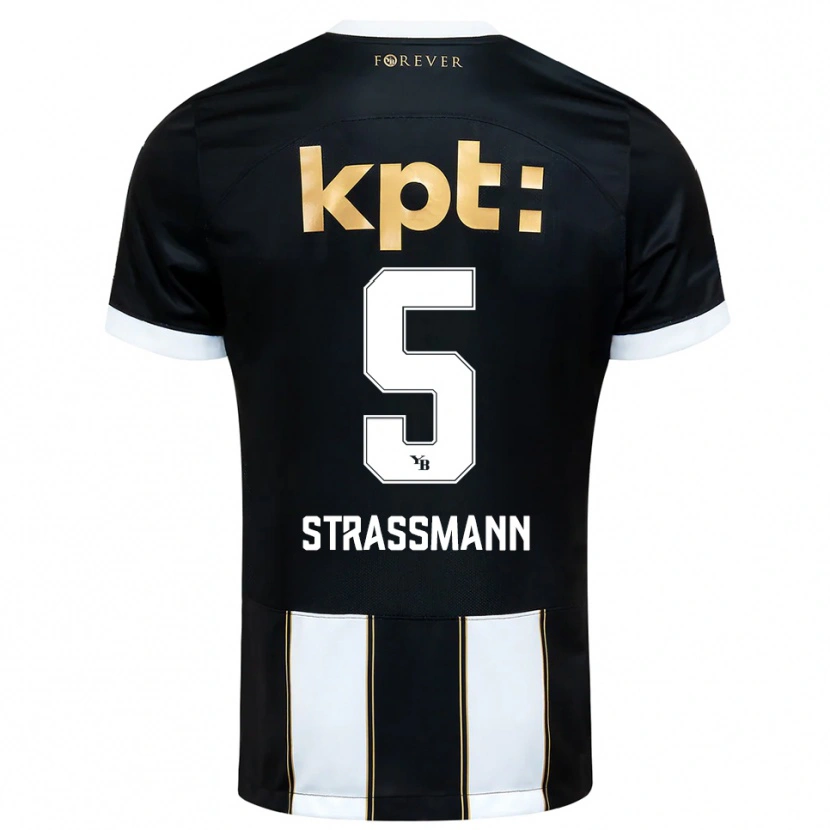 Danxen Women Sven Strassmann #5 Black White Away Jersey 2025/26 T-Shirt
