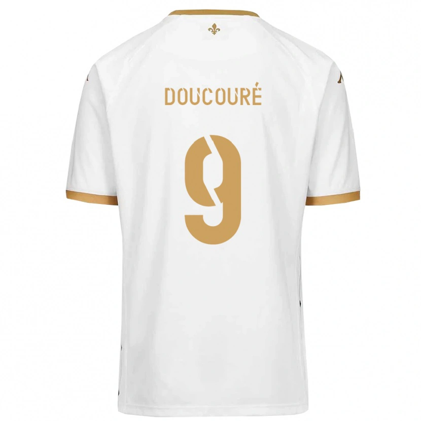 Danxen Women Ibrahima Doucouré #9 White Gold Away Jersey 2025/26 T-Shirt