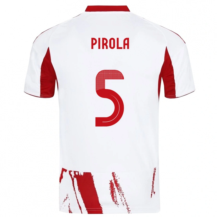 Danxen Women Lorenzo Pirola #5 White Red Away Jersey 2025/26 T-Shirt