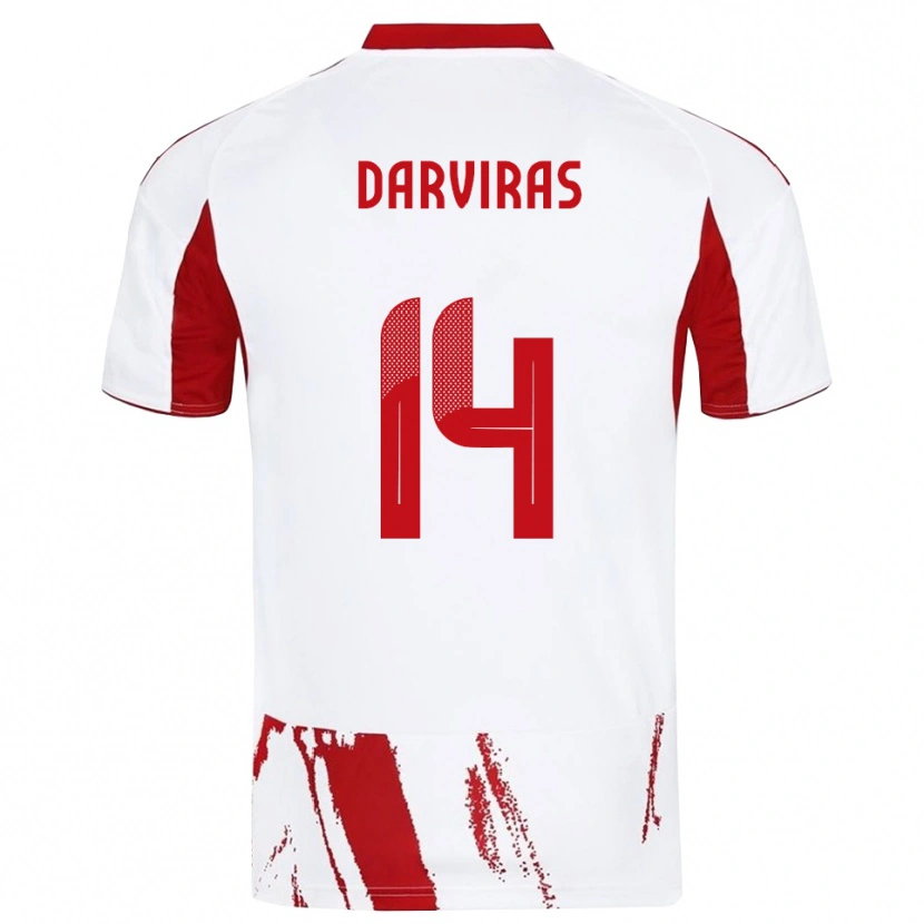 Danxen Women Christos Darviras #14 White Red Away Jersey 2025/26 T-Shirt