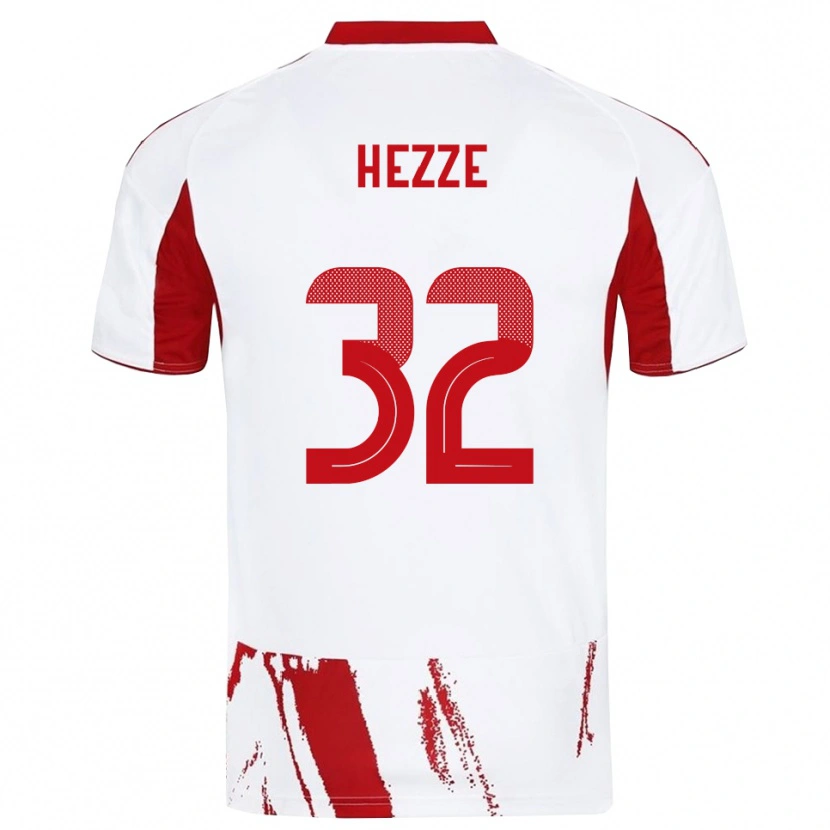 Danxen Women Santiago Hezze #32 White Red Away Jersey 2025/26 T-Shirt