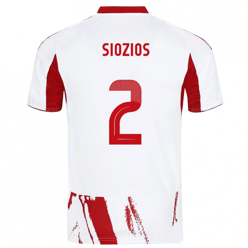 Danxen Women Georgios Siozios #2 White Red Away Jersey 2025/26 T-Shirt