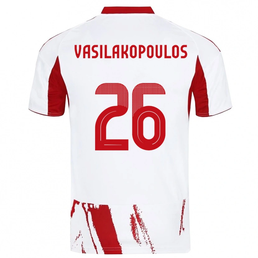 Danxen Women Sarantos Vasilakopoulos #26 White Red Away Jersey 2025/26 T-Shirt
