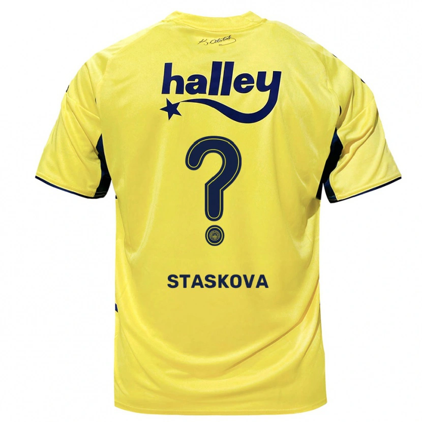 Danxen Women Andrea Stašková #0 Yellow Navy Away Jersey 2025/26 T-Shirt