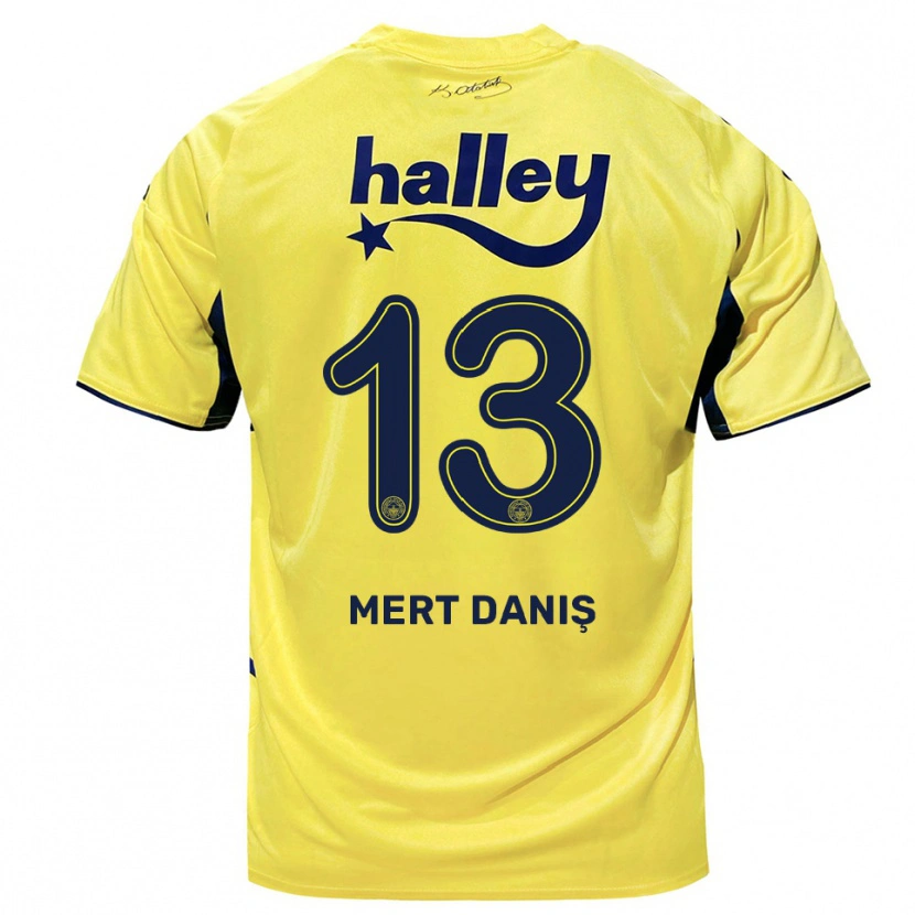 Danxen Women Mustafa Mert Danış #13 Yellow Navy Away Jersey 2025/26 T-Shirt