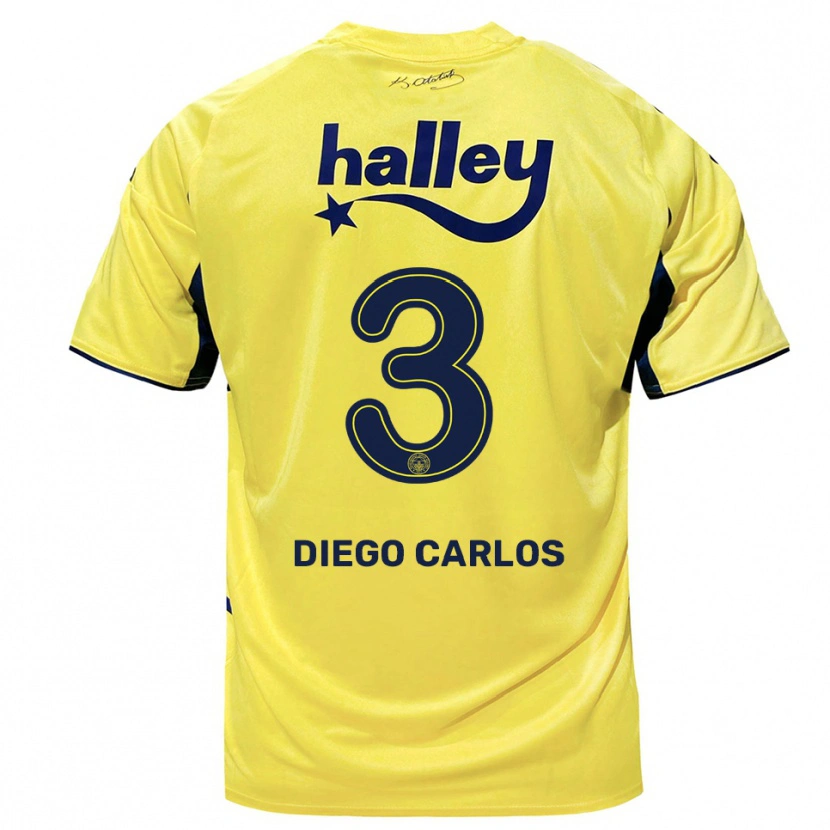 Danxen Women Diego Carlos #3 Yellow Navy Away Jersey 2025/26 T-Shirt