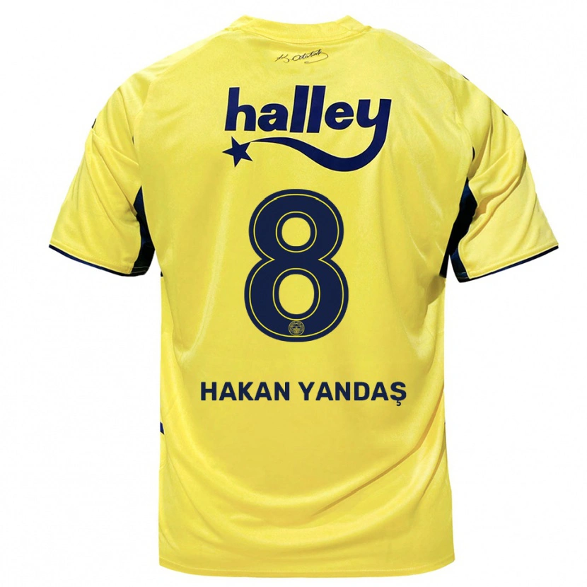 Danxen Women Mert Hakan Yandaş #8 Yellow Navy Away Jersey 2025/26 T-Shirt