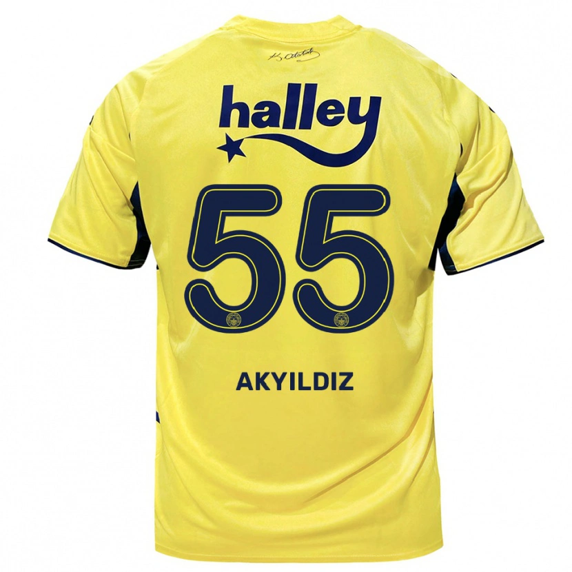 Danxen Women Mustafa Akyıldız #55 Yellow Navy Away Jersey 2025/26 T-Shirt