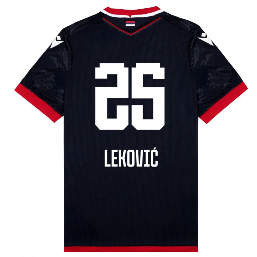 Danxen Women Stefan Leković #25 Black Red Away Jersey 2025/26 T-Shirt