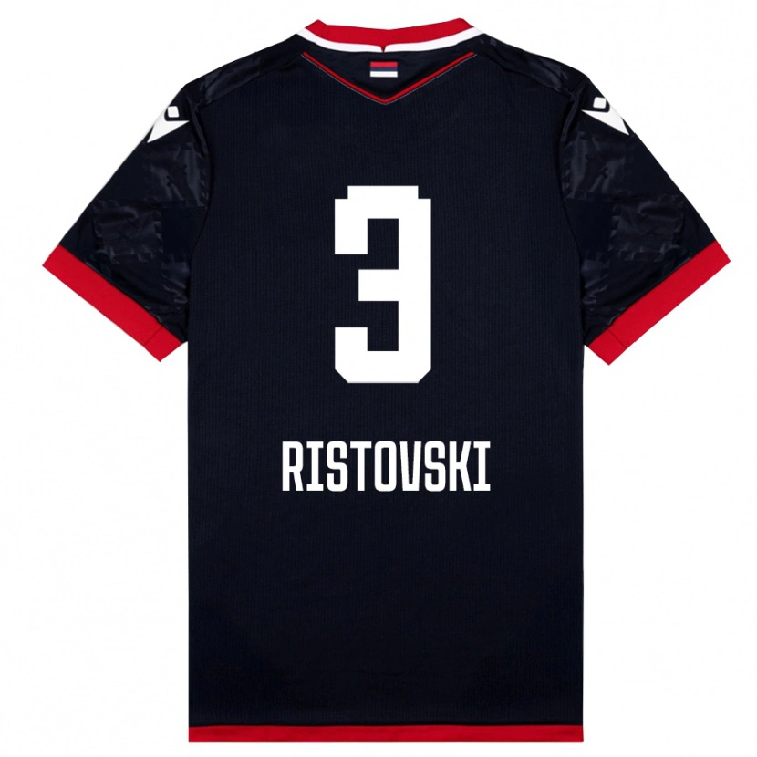 Danxen Women Gorazd Ristovski #3 Black Red Away Jersey 2025/26 T-Shirt