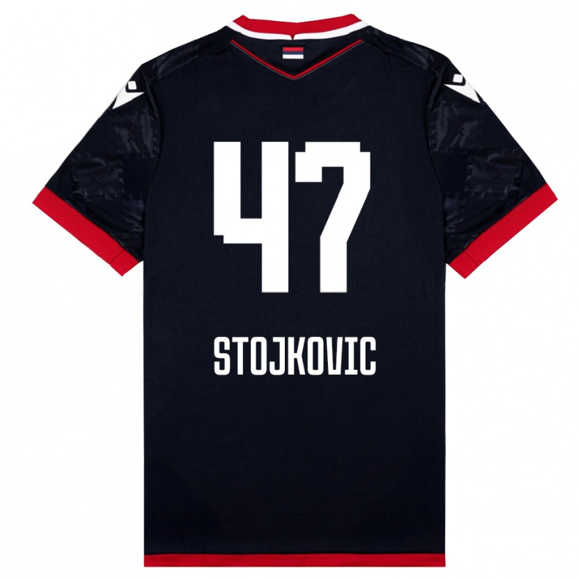 Danxen Women Strahinja Stojkovic #47 Black Red Away Jersey 2025/26 T-Shirt
