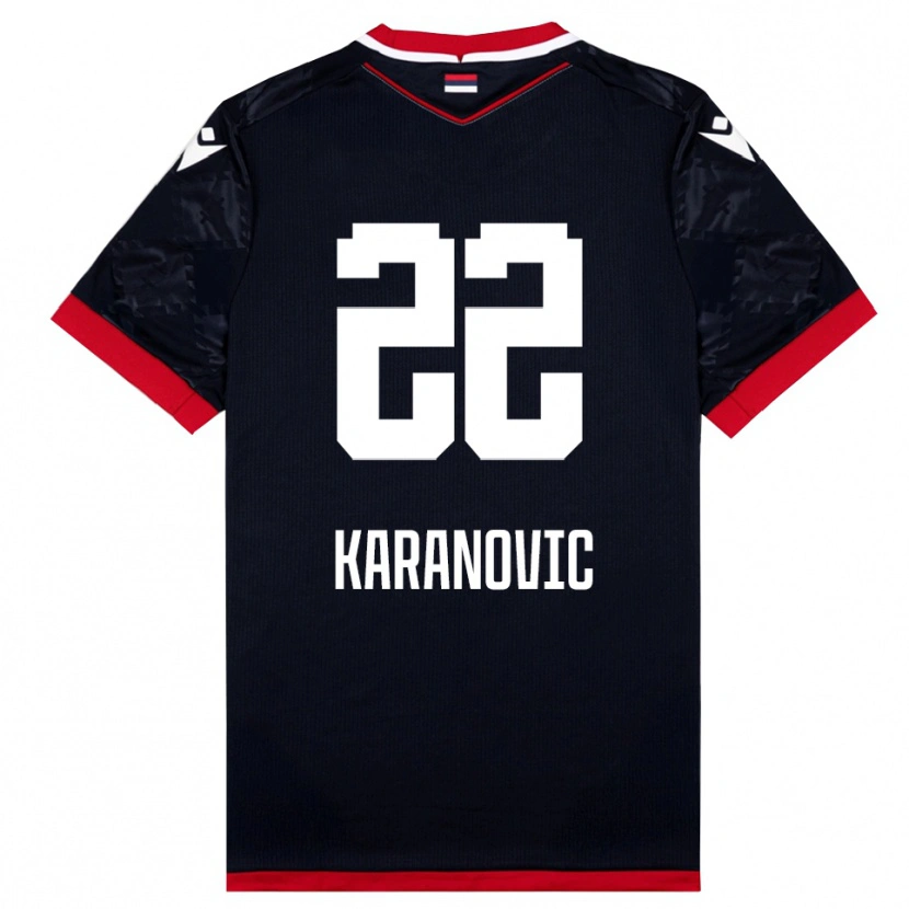 Danxen Women Danilo Karanovic #22 Black Red Away Jersey 2025/26 T-Shirt