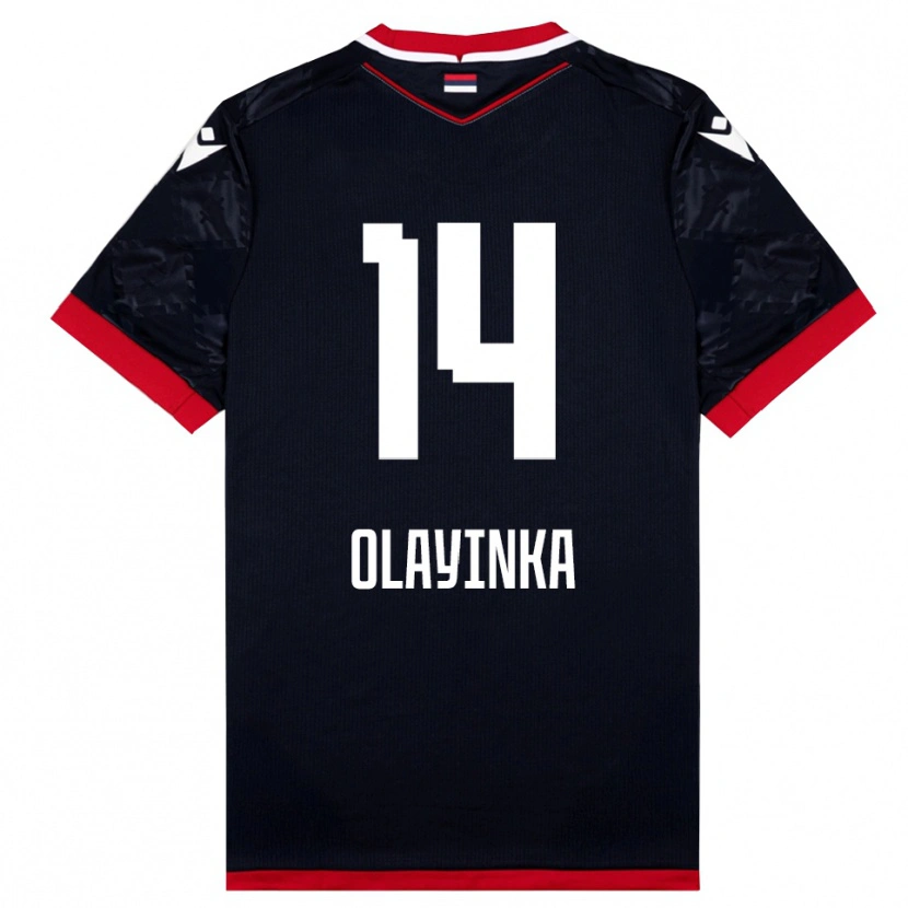 Danxen Women Peter Olayinka #14 Black Red Away Jersey 2025/26 T-Shirt