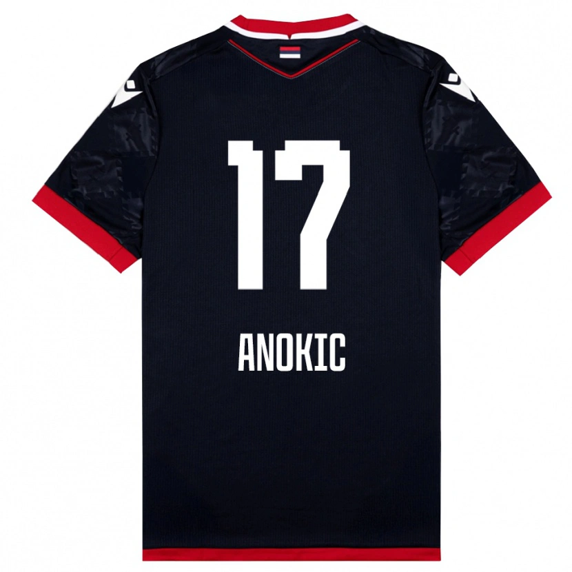 Danxen Women Dragan Anokic #17 Black Red Away Jersey 2025/26 T-Shirt