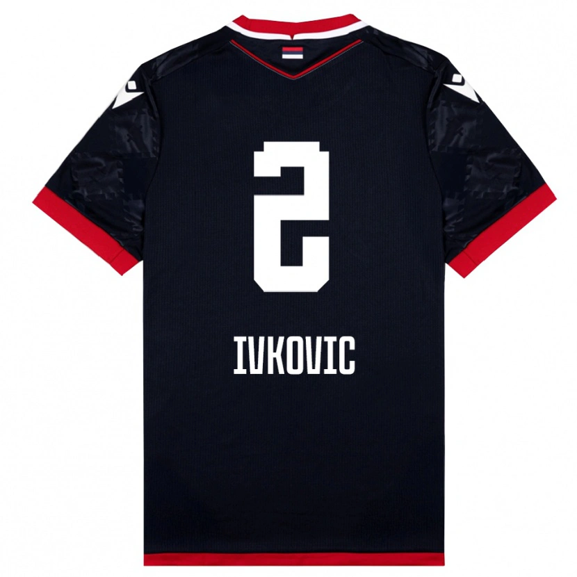 Danxen Women Ognjen Ivkovic #2 Black Red Away Jersey 2025/26 T-Shirt