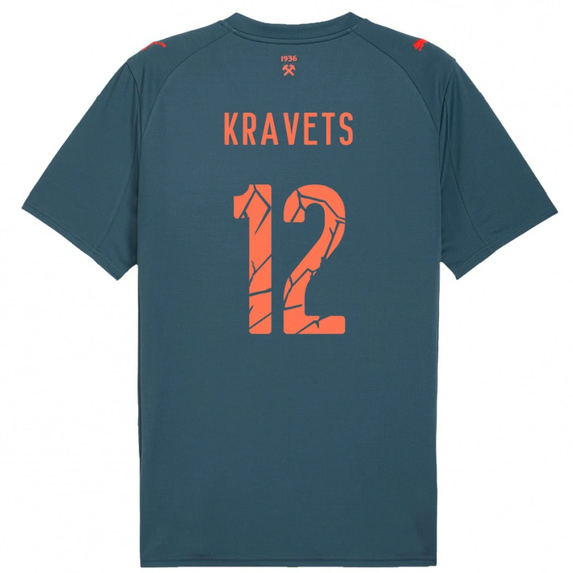 Danxen Women Vladyslav Kravets #12 Navy Red Away Jersey 2025/26 T-Shirt