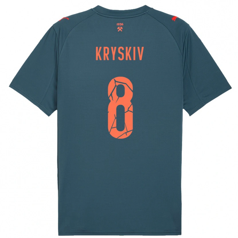 Danxen Women Dmytro Kryskiv #8 Navy Red Away Jersey 2025/26 T-Shirt