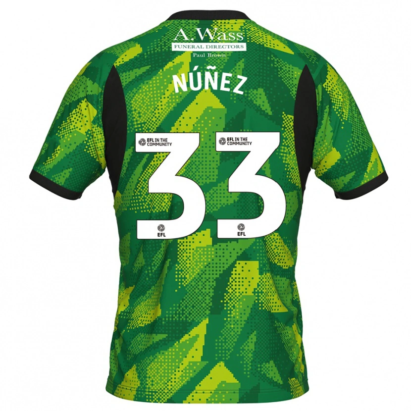 Danxen Kid Anthony Núñez #33 Green Black Goalkeeper Jersey 2025/26 T-Shirt