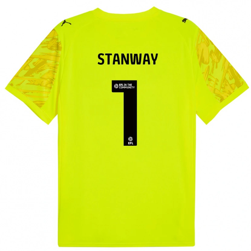 Danxen Kid Wyll Stanway #1 Yellow Black Goalkeeper Jersey 2025/26 T-Shirt