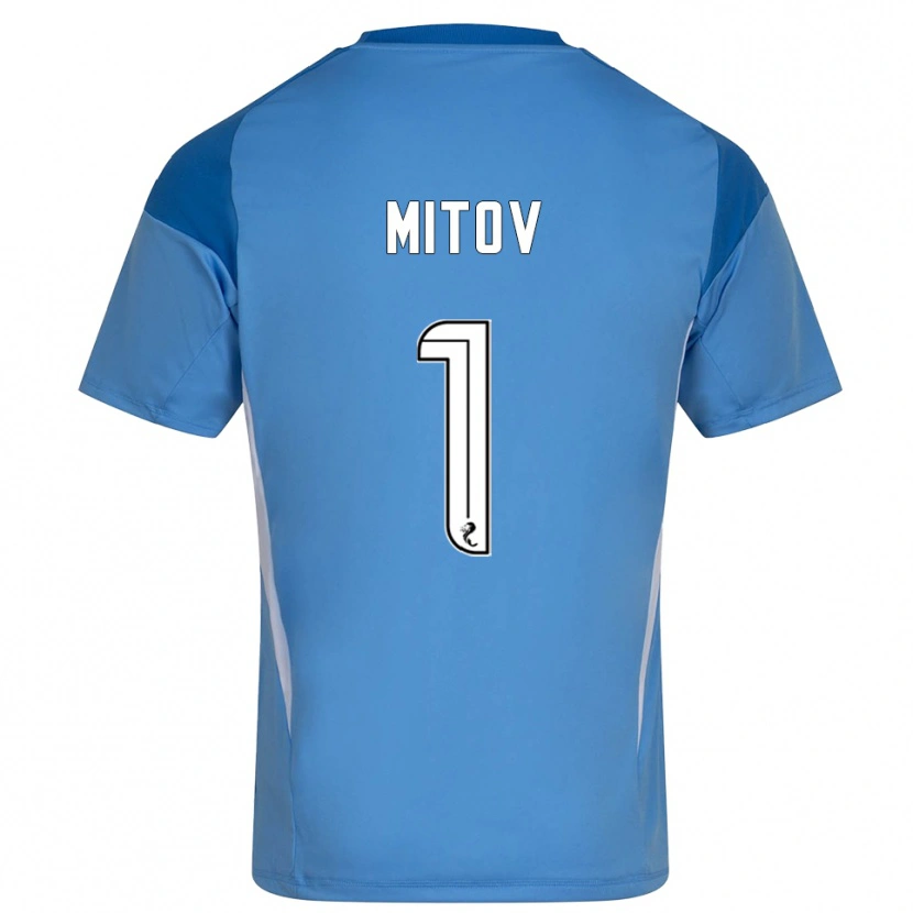 Danxen Kid Dimitar Mitov #1 Blue White Goalkeeper Jersey 2025/26 T-Shirt