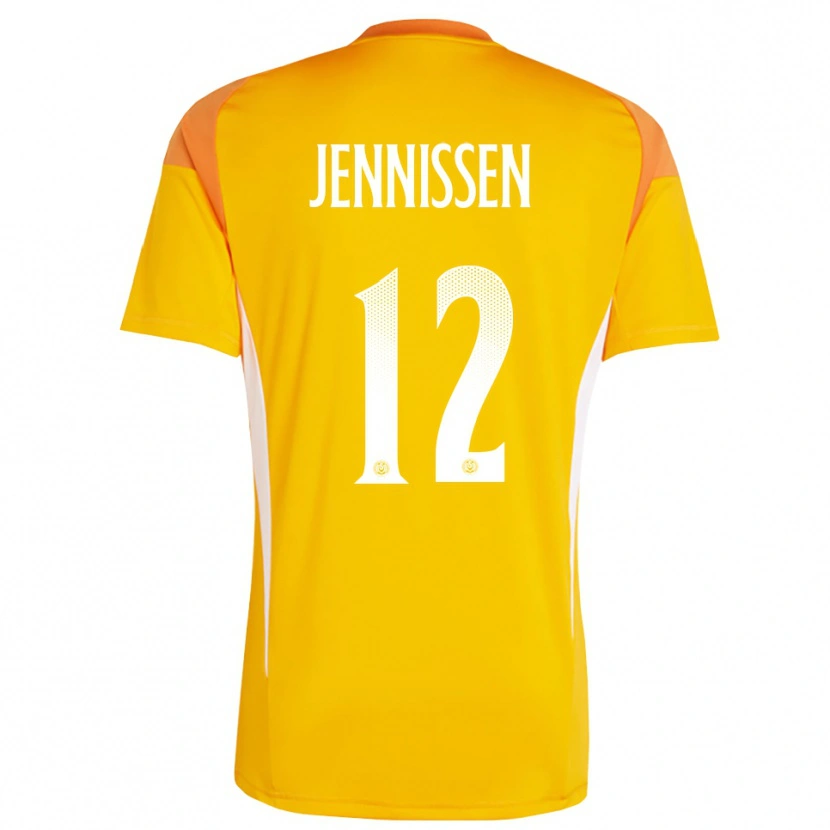 Danxen Kid Laurenz Jennissen #12 Orange White Goalkeeper Jersey 2025/26 T-Shirt