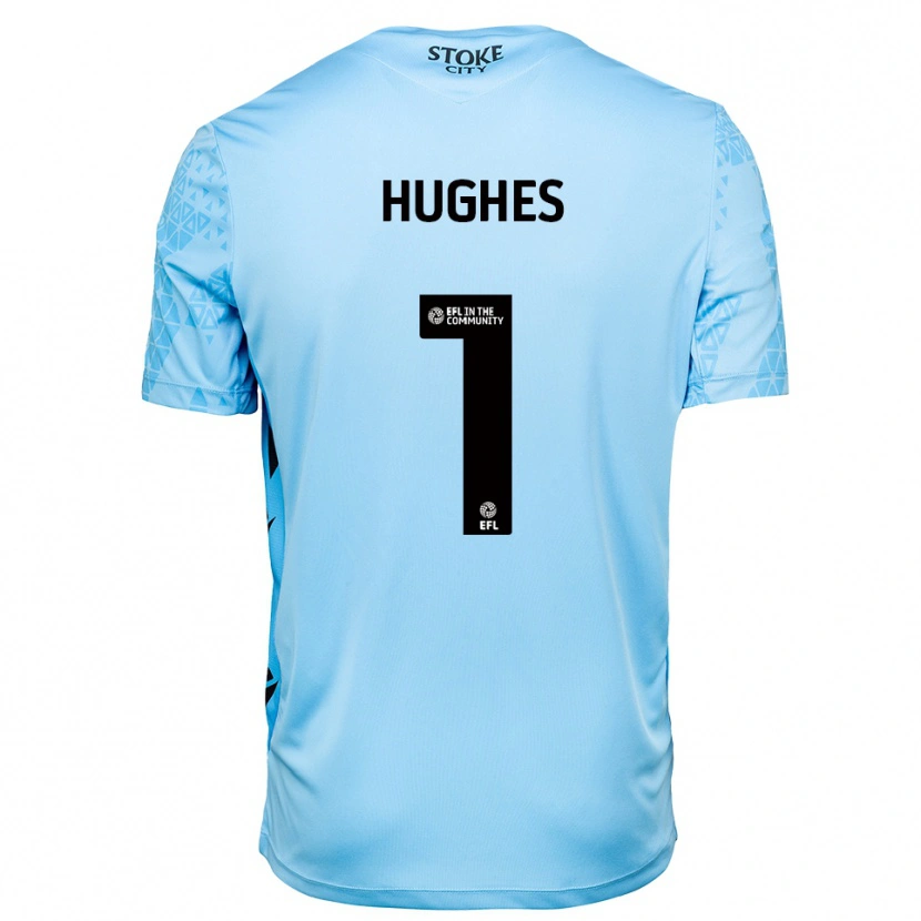 Danxen Kid Jonny Hughes #1 Sky Blue Black Goalkeeper Jersey 2025/26 T-Shirt
