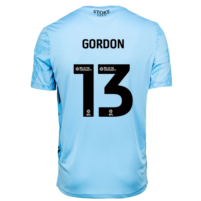Danxen Kid Jonathon Gordon #13 Sky Blue Black Goalkeeper Jersey 2025/26 T-Shirt