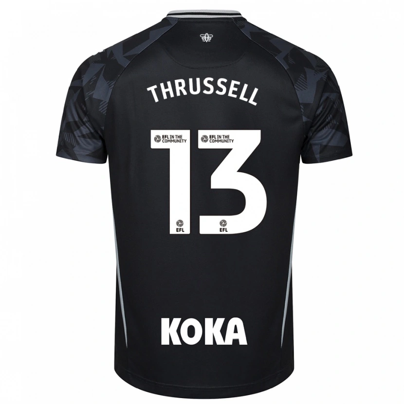 Danxen Kid Sebastian Thrussell #13 Black Blue Goalkeeper Jersey 2025/26 T-Shirt