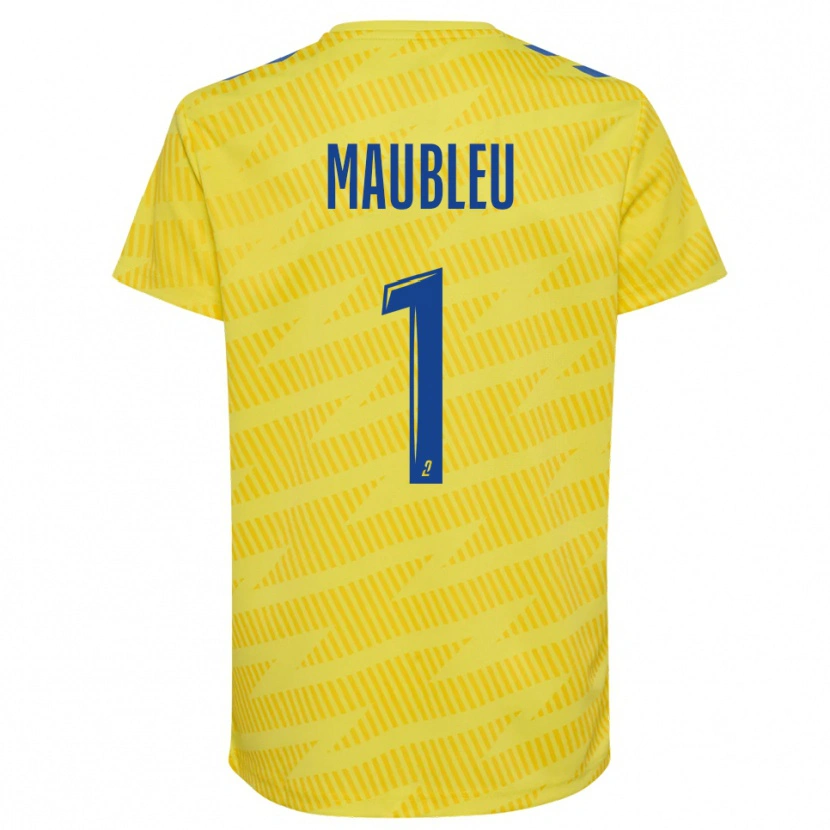 Danxen Kid Brice Maubleu #1 Yellow Blue Goalkeeper Jersey 2025/26 T-Shirt
