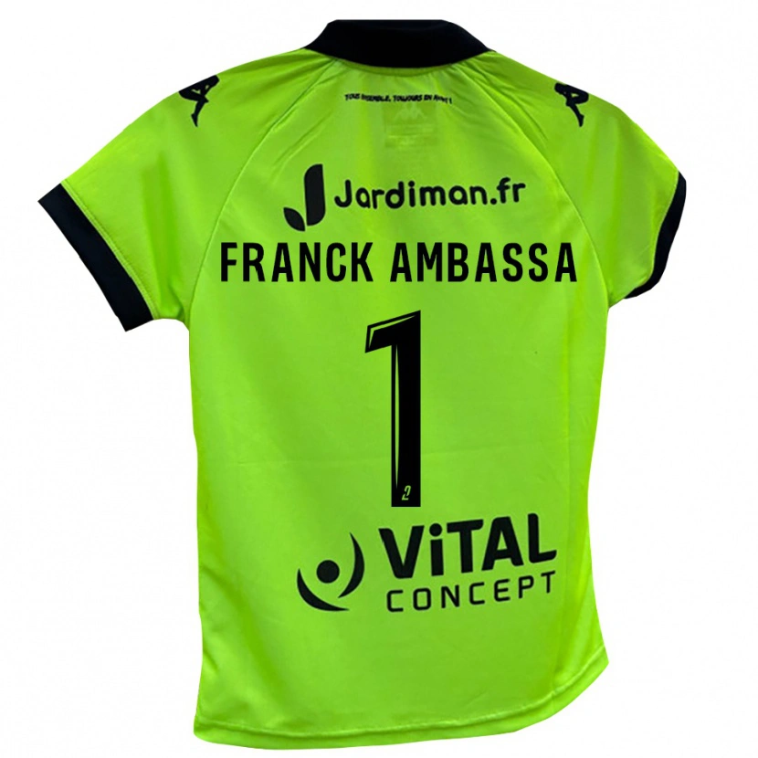 Danxen Kid Gaspard Franck Ambassa #1 Neon Green Goalkeeper Jersey 2025/26 T-Shirt