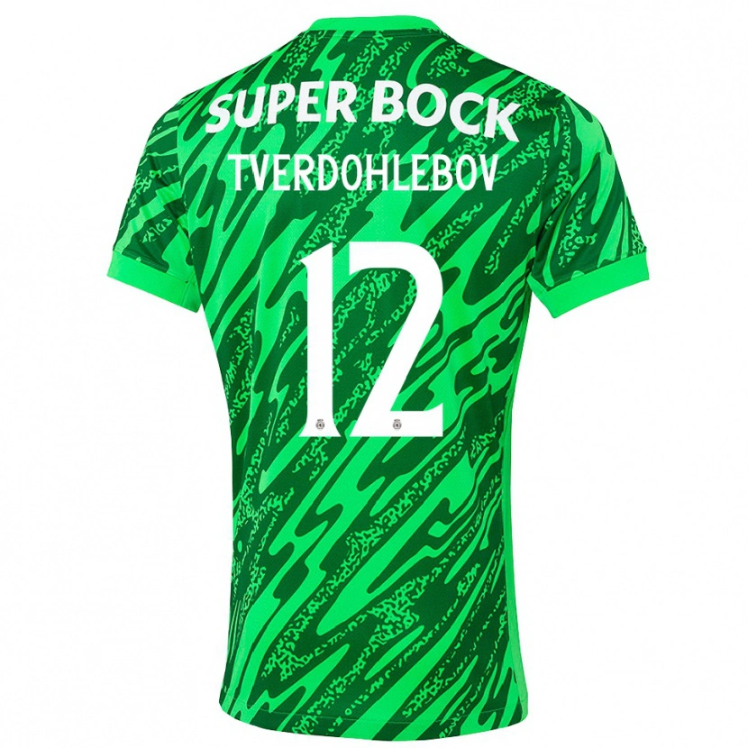 Danxen Kid Alex Tverdohlebov #12 Green White Goalkeeper Jersey 2025/26 T-Shirt